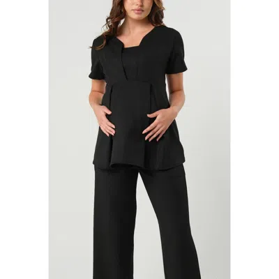 MARION SHORT SLEEVE EMPIRE WAIST MATERNITY & NURSING SUIT TOP