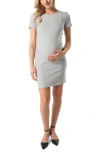 Marion Women's Short Sleeve Maternity & Nursing Knee Length Dress In Italian Stretch Suiting Fabric
