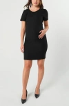 Marion Short Sleeve Knee Length Maternity & Nursing Dress In Black