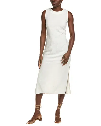 Marion Smock Slit Ribbon Maxi Dress In White