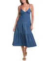Marion Solid Midi Dress In Blue