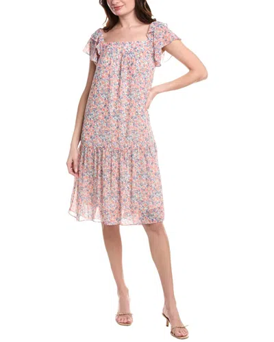 Marion Square Neck Midi Dress In Pink