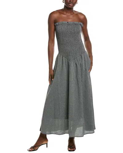 Marion Striped Midi Dress In Black