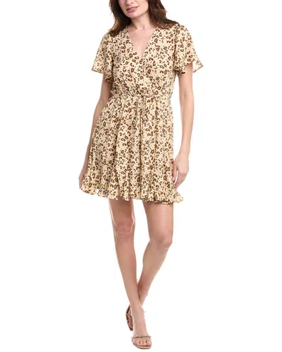 Marion Surplice Mini Dress In Brown