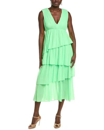 Marion Tiered Midi Dress In Green