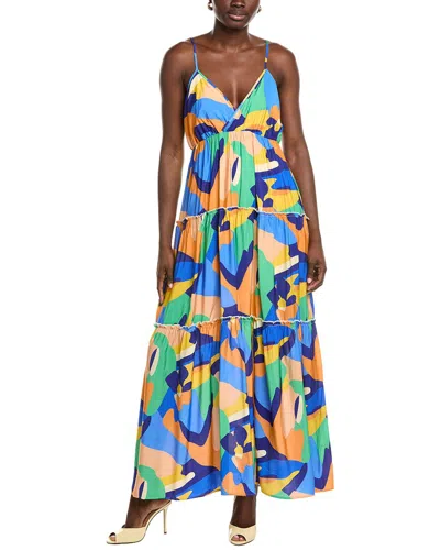 Marion V-neck Tiered Maxi Dress In Multi