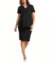 Marion Women's Knee Length Maternity Pencil Skirt With Stretch Bump Panel In Italian Suiting Fabric In Black