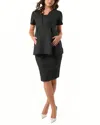 Marion Women's Knee Length Maternity Pencil Skirt With Stretch Bump Panel In Italian Suiting Fabric In Charcoal Grey