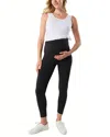 Marion Women's Maternity Stretch Leggings With Bump-friendly Phone Pocket In Black