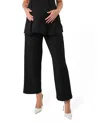 Marion Wide Leg Black Maternity Work Pant In Black
