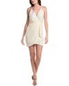 Marion Wrap Surplice Dress In Neutral