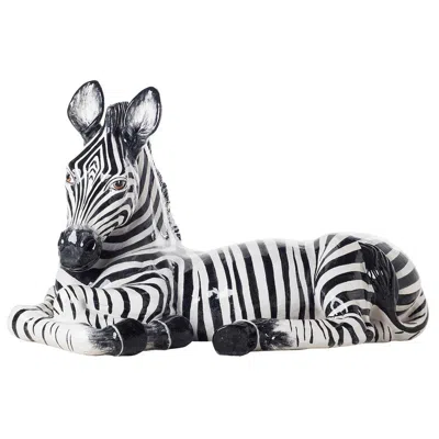 Pre-owned Marioni Ceramic Zebra Statuette In Gray