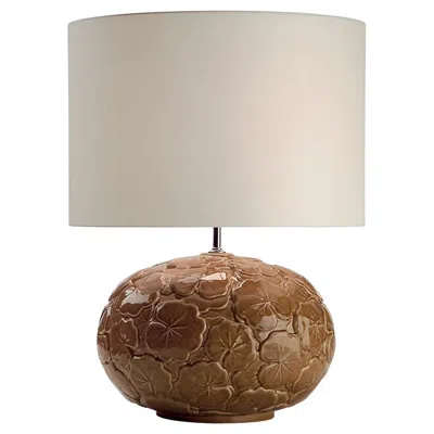 Pre-owned Marioni Gerry Small Oval Brown Ceramic Table Lamp By  Lab