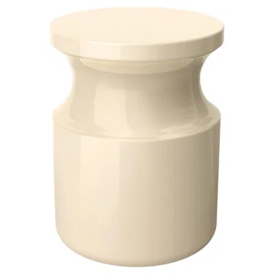 Pre-owned Marioni Hya A Ivory Glazed Ceramic Stool In White