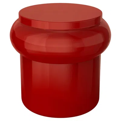 Pre-owned Marioni Hya B Coral Red Glazed Ceramic Stool
