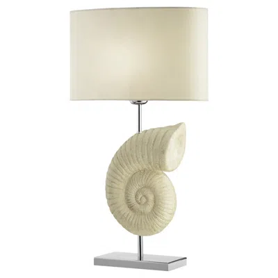 Pre-owned Marioni Nautilus Medium Ivory Ceramic Table Lamp By  Lab In White
