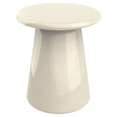 Pre-owned Marioni Oriental Craquelet Ice Glazed Ceramic Stool In Sand
