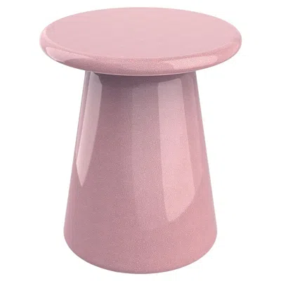 Pre-owned Marioni Oriental Craquelet Pink Glazed Ceramic Stool