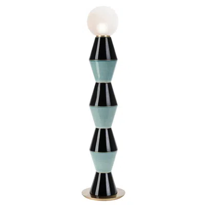 Pre-owned Marioni Palm Aquamarine And Black Floor Lamp