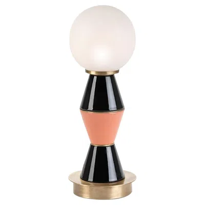 Pre-owned Marioni Palm Small Black And Peach Table Lamp