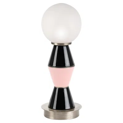 Pre-owned Marioni Palm Small Black And Pink Table Lamp