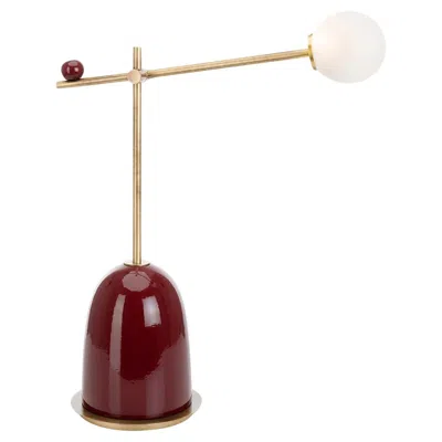 Pre-owned Marioni Pins Burgundy Table Lamp By  In Red