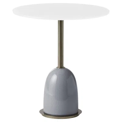 Pre-owned Marioni Pins Round Gray Ceramic And Glass Side Table