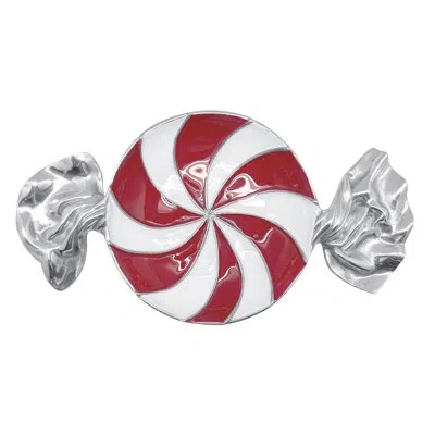 Mariposa 6.1" W Serving Dish In Red,silver,white