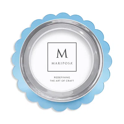 Mariposa Acrylic 6 Round Scallop Picture Frame In Light Blue Silver