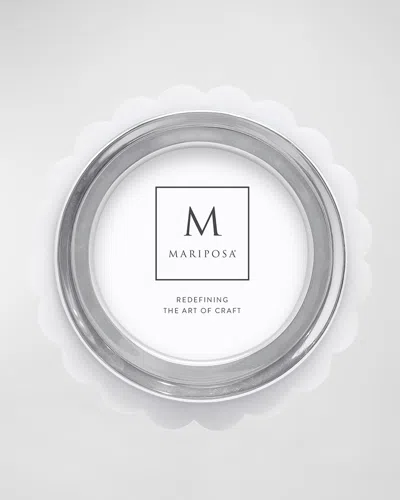 Mariposa Acrylic Scallop Round Frame, 4" Round In White