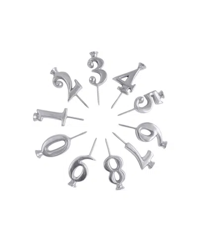 Mariposa Aluminum 10-pc. Number Candle Holder Set In White