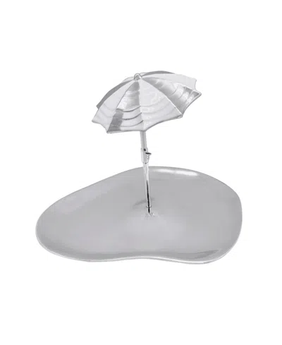 Mariposa Aluminum Beach 11" Umbrella Platter In Silver