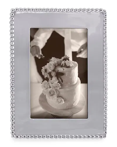 Mariposa Beaded Engravable Picture Frame, 4" X 6" In Silver