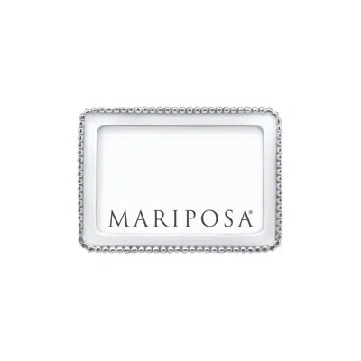 Mariposa Beaded Metal Picture Frame In White;silver