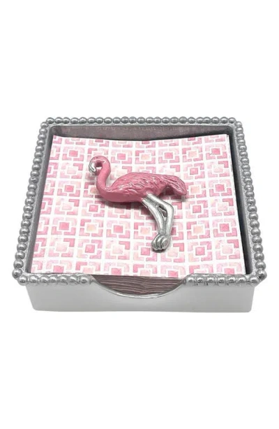 Mariposa Beaded Napkin Box Set In Pink