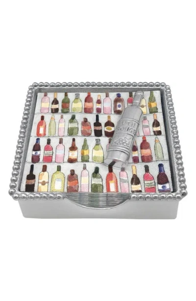 Mariposa Beaded Napkin Box Set In Silver