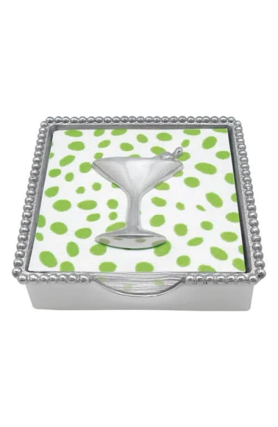 Mariposa Beaded Napkin Box Set In Silver