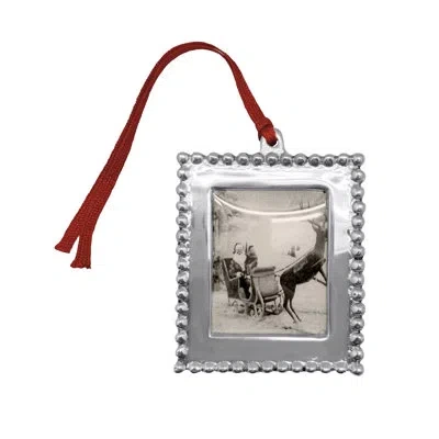Mariposa Beaded Photo Ornament In Silver