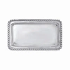 Mariposa Beaded Statement Coffee Table Tray In Silver