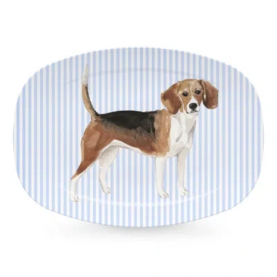 Mariposa Best Friends Beagle Platter In Blue