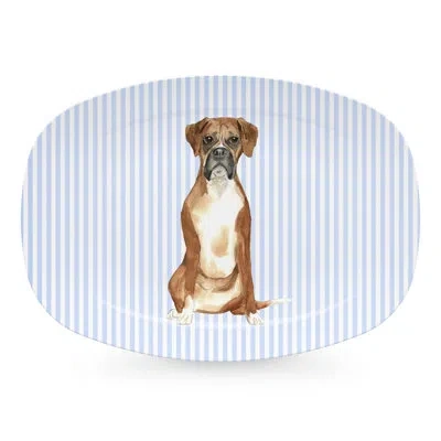 Mariposa Best Friends Boxer Platter In Blue