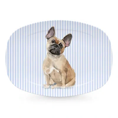 Mariposa Best Friends French Bulldog Platter In Blue