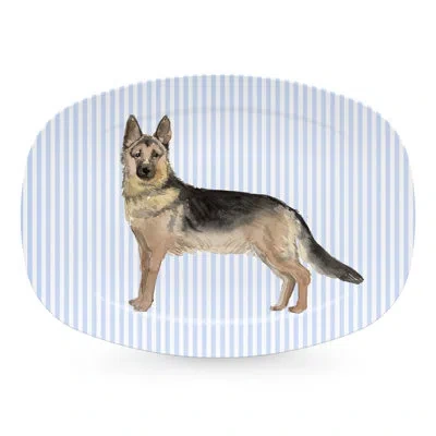 Mariposa Best Friends German Shepherd Platter In Blue