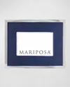 Mariposa Blue Leather W/ Metal Border Frame, 4" X 6"