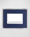 Mariposa Leather Photo Frame With Metal Border, 4" X 6" In Blue