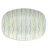 Mariposa Blue Stripe Tease Platter In Green