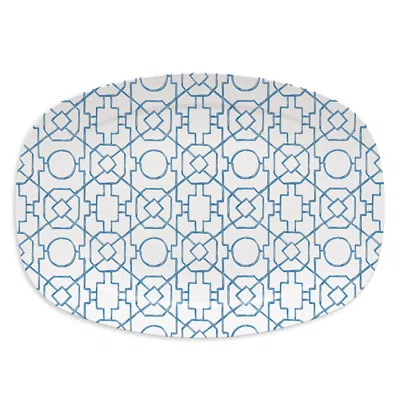 Mariposa Blue Trellis Platter