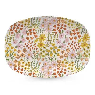 Mariposa Botanical Platter In Yellow