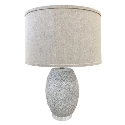 Mariposa Ceramic/metal Table Lamp In Silver
