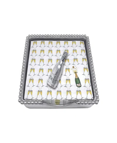 Mariposa Champagne Beaded Napkin Box Set